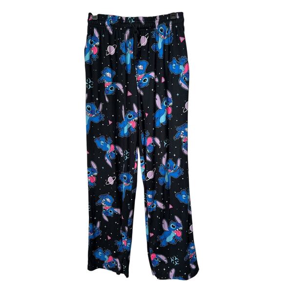 Disney Stitch Spaced Out Sleepwear Women's Size S Black Pajama Pants Loungewear - Picture 1 of 9
